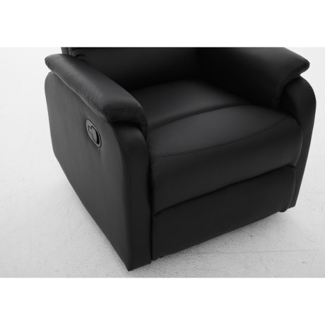 Πολυθρόνα Ανακλινόμενη ArteLibre TALITHA Μαύρο PU 79x97x101cm