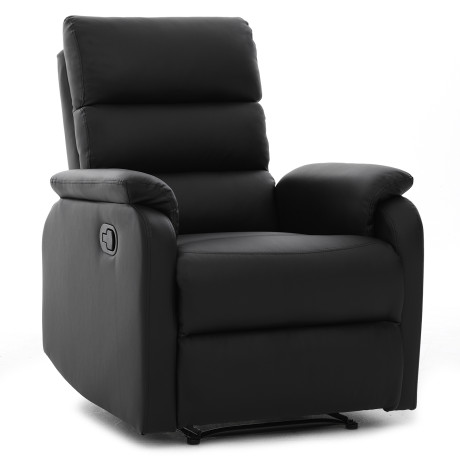 Πολυθρόνα Ανακλινόμενη ArteLibre TALITHA Μαύρο PU 79x97x101cm