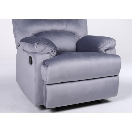 Πολυθρόνα Ανακλινόμενη ArteLibre NASHIRA Γκρι Βελούδο 88x90x99cm