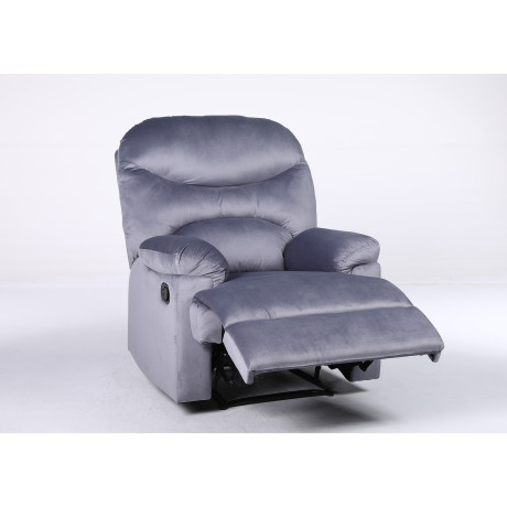 Πολυθρόνα Ανακλινόμενη ArteLibre NASHIRA Γκρι Βελούδο 88x90x99cm