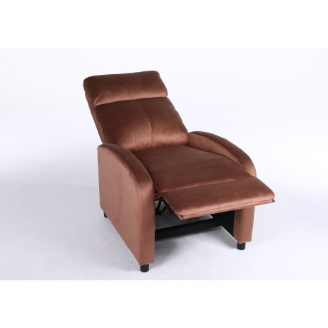 Πολυθρόνα Ανακλινόμενη ArteLibre TUREIS Καφέ Βελούδο 68x86x99cm