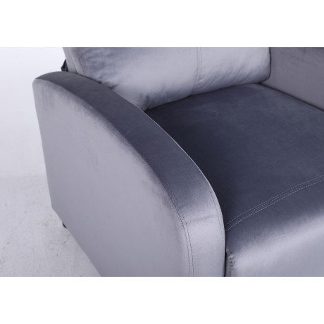 Πολυθρόνα Ανακλινόμενη ArteLibre TUREIS Γκρι Βελούδο 68x86x99cm