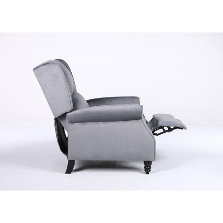 Πολυθρόνα Ανακλινόμενη ArteLibre MARKEB Γκρι Βελούδο 72x84x97cm