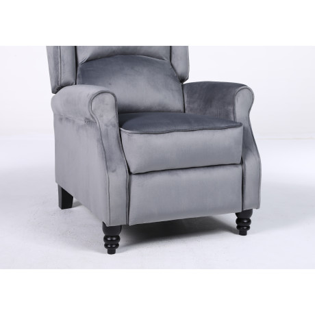 Πολυθρόνα Ανακλινόμενη ArteLibre MARKEB Γκρι Βελούδο 72x84x97cm