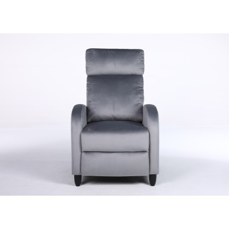 Πολυθρόνα Ανακλινόμενη ArteLibre ATRIA Γκρι Βελούδο 67.5x90x104cm