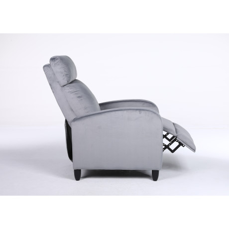 Πολυθρόνα Ανακλινόμενη ArteLibre ATRIA Γκρι Βελούδο 67.5x90x104cm