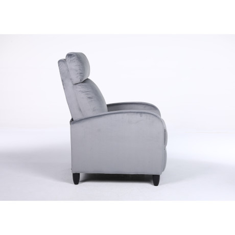 Πολυθρόνα Ανακλινόμενη ArteLibre ATRIA Γκρι Βελούδο 67.5x90x104cm