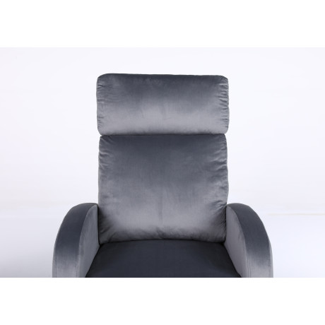 Πολυθρόνα Ανακλινόμενη ArteLibre ATRIA Γκρι Βελούδο 67.5x90x104cm