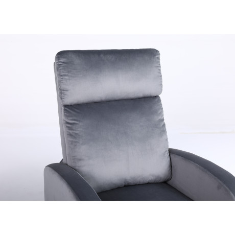 Πολυθρόνα Ανακλινόμενη ArteLibre ATRIA Γκρι Βελούδο 67.5x90x104cm