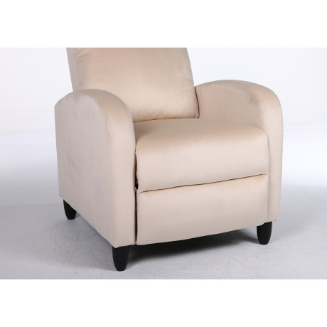 Πολυθρόνα Ανακλινόμενη ArteLibre ATRIA Εκρού Βελούδο 67.5x90x104cm