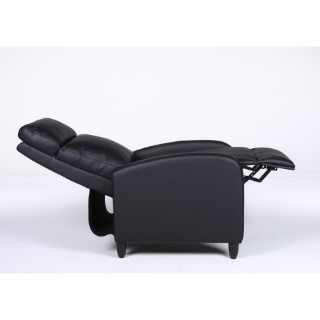 Πολυθρόνα Ανακλινόμενη ArteLibre ATRIA Μαύρο PU 67.5x90x104cm