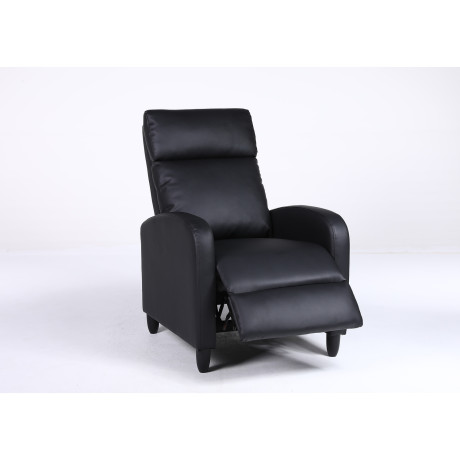 Πολυθρόνα Ανακλινόμενη ArteLibre ATRIA Μαύρο PU 67.5x90x104cm