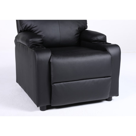 Πολυθρόνα Ανακλινόμενη ArteLibre RANA Μαύρο PU 80x95x103cm