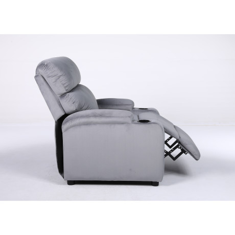Πολυθρόνα Ανακλινόμενη ArteLibre RANA Γκρι Βελούδο 80x95x103cm
