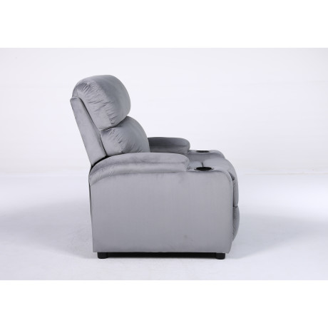 Πολυθρόνα Ανακλινόμενη ArteLibre RANA Γκρι Βελούδο 80x95x103cm