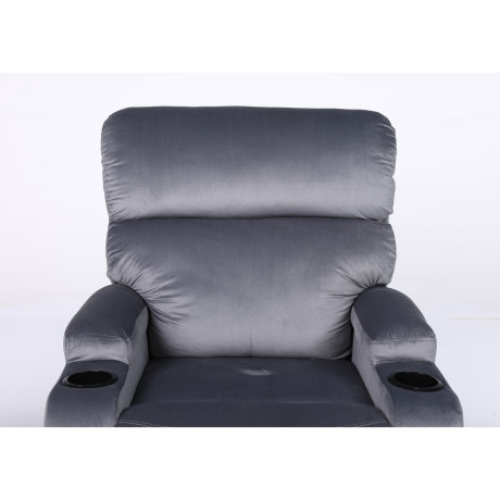 Πολυθρόνα Ανακλινόμενη ArteLibre RANA Γκρι Βελούδο 80x95x103cm