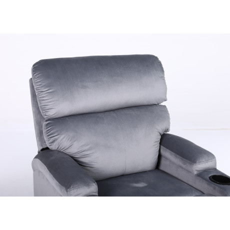 Πολυθρόνα Ανακλινόμενη ArteLibre RANA Γκρι Βελούδο 80x95x103cm