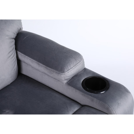 Πολυθρόνα Ανακλινόμενη ArteLibre RANA Γκρι Βελούδο 80x95x103cm