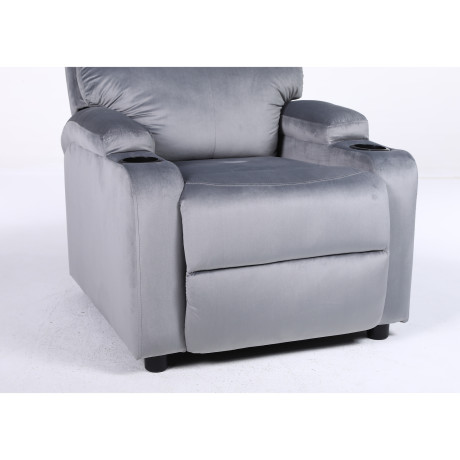 Πολυθρόνα Ανακλινόμενη ArteLibre RANA Γκρι Βελούδο 80x95x103cm