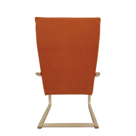 Πολυθρόνα ArteLibre NORDVIK Πορτοκαλί/Φυσικό Ύφασμα/Ξύλο 60x71x105cm