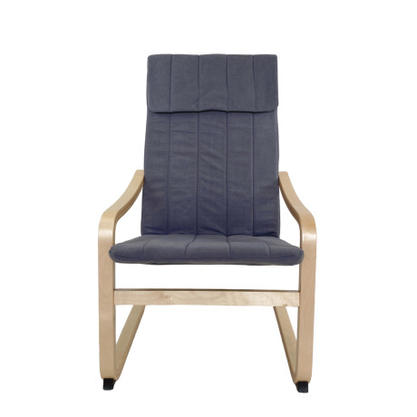 Πολυθρόνα ArteLibre NORDVIK Γκρι/Φυσικό Ύφασμα/Ξύλο 60x71x105cm