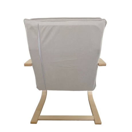 Πολυθρόνα ArteLibre VESNA Μπεζ/Φυσικό Ύφασμα/Ξύλο 67x78x92cm