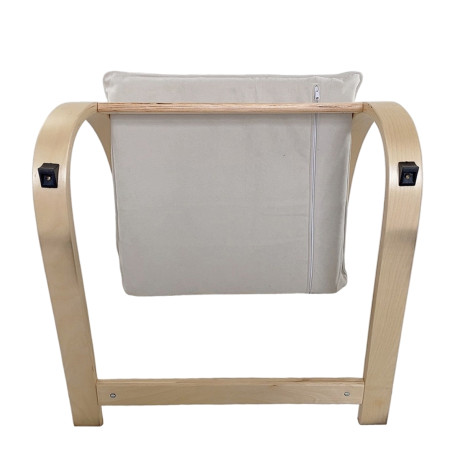 Πολυθρόνα ArteLibre VESNA Μπεζ/Φυσικό Ύφασμα/Ξύλο 67x78x92cm