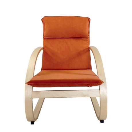 Πολυθρόνα ArteLibre VESNA Πορτοκαλί/Φυσικό Ύφασμα/Ξύλο 67x78x92cm