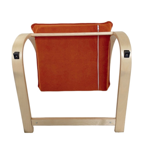 Πολυθρόνα ArteLibre VESNA Πορτοκαλί/Φυσικό Ύφασμα/Ξύλο 67x78x92cm