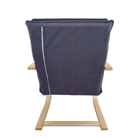 Πολυθρόνα ArteLibre VESNA Γκρι/Φυσικό Ύφασμα/Ξύλο 67x78x92cm