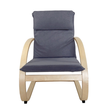 Πολυθρόνα ArteLibre VESNA Γκρι/Φυσικό Ύφασμα/Ξύλο 67x78x92cm