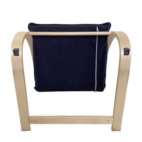 Πολυθρόνα ArteLibre VESNA Μαύρο/Φυσικό Ύφασμα/Ξύλο 67x78x92cm