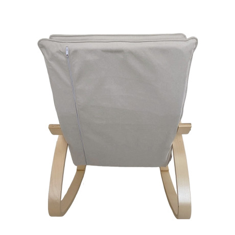 Πολυθρόνα Κουνιστή ArteLibre LUNDRA Μπεζ/Φυσικό Ύφασμα/Ξύλο 67x127x91cm