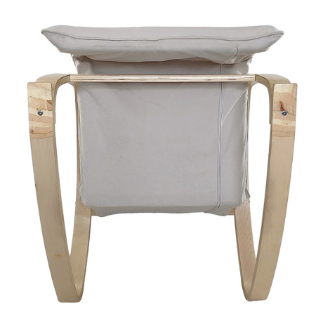 Πολυθρόνα Κουνιστή ArteLibre LUNDRA Μπεζ/Φυσικό Ύφασμα/Ξύλο 67x127x91cm