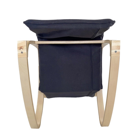 Πολυθρόνα Κουνιστή ArteLibre LUNDRA Μαύρο/Φυσικό Ύφασμα/Ξύλο 67x127x91cm