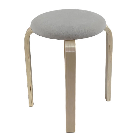 Σκαμπό ArteLibre MILOA Mπεζ/Φυσικό Ύφασμα/Ξύλο 42x42x45cm