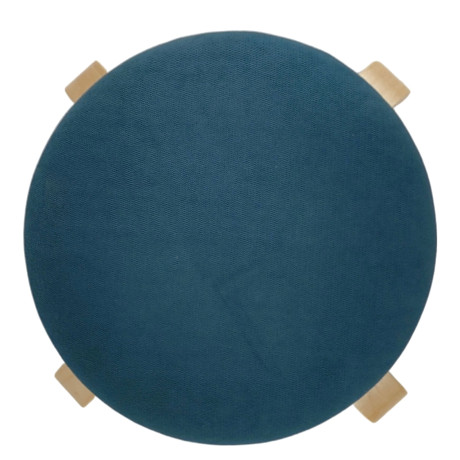 Σκαμπό ArteLibre MILOA Μπλε/Φυσικό Ύφασμα/Ξύλο 42x42x45cm