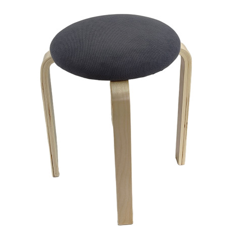 Σκαμπό ArteLibre MILOA Γκρι/Φυσικό Ύφασμα/Ξύλο 42x42x45cm