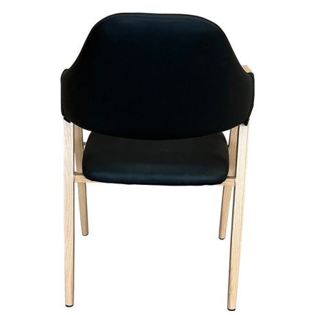 Καρέκλα Τραπεζαρίας ArteLibre SOLANA Μαύρο/Φυσικό PU/Μέταλλο 51x51x81cm