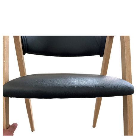 Καρέκλα Τραπεζαρίας ArteLibre SOLANA Μαύρο/Φυσικό PU/Μέταλλο 51x51x81cm