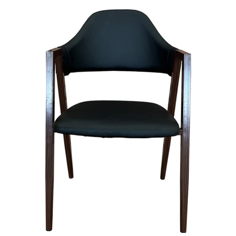 Καρέκλα Τραπεζαρίας ArteLibre SOLANA Μαύρο/Καρυδί PU/Μέταλλο 51x51x81cm