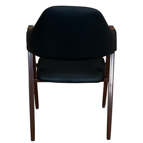 Καρέκλα Τραπεζαρίας ArteLibre SOLANA Μαύρο/Καρυδί PU/Μέταλλο 51x51x81cm