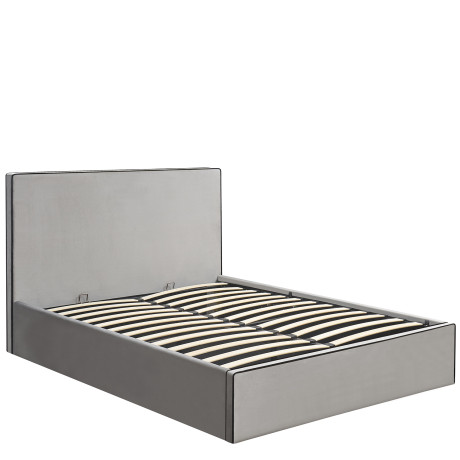 Κρεβάτι Υπέρδιπλο ArteLibre WICHITA Γκρι Ύφασμα 214.5x170x110.5cm (Στρώμα 160x200cm)