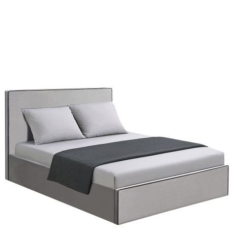 Κρεβάτι Υπέρδιπλο ArteLibre WICHITA Γκρι Ύφασμα 214.5x170x110.5cm (Στρώμα 160x200cm)