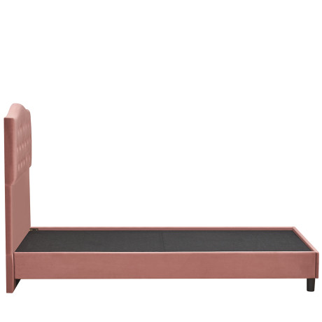 Κρεβάτι Μονό ArteLibre JUNIPER Σάπιο Μήλο Ύφασμα 209x101x125cm (Στρώμα 90x200cm)