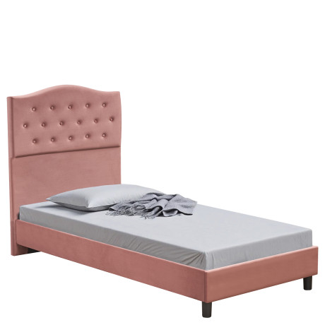 Κρεβάτι Μονό ArteLibre JUNIPER Σάπιο Μήλο Ύφασμα 209x101x125cm (Στρώμα 90x200cm)