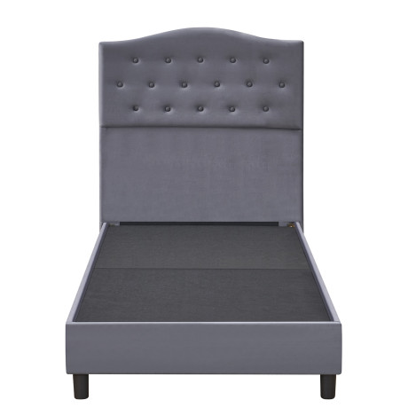 Κρεβάτι Μονό ArteLibre JUNIPER Γκρι Ύφασμα 209x101x125cm (Στρώμα 90x200cm)