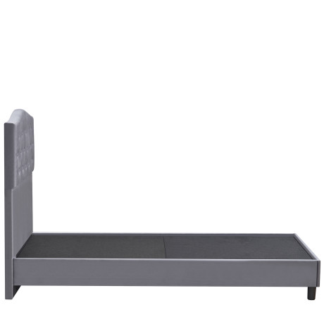 Κρεβάτι Μονό ArteLibre JUNIPER Γκρι Ύφασμα 209x101x125cm (Στρώμα 90x200cm)
