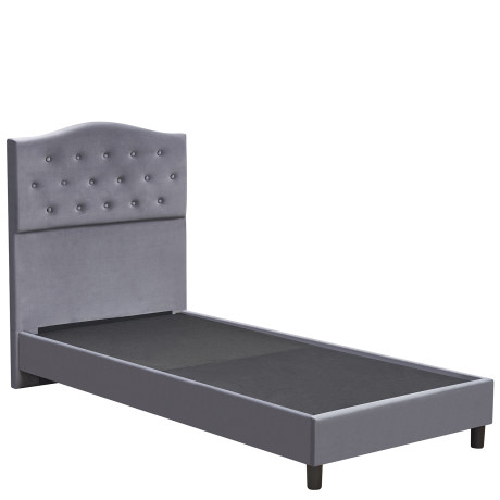 Κρεβάτι Μονό ArteLibre JUNIPER Γκρι Ύφασμα 209x101x125cm (Στρώμα 90x200cm)