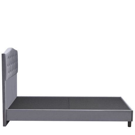 Κρεβάτι Ημίδιπλο ArteLibre JUNIPER Γκρι Ύφασμα 209x132x125cm (Στρώμα 120x200cm)